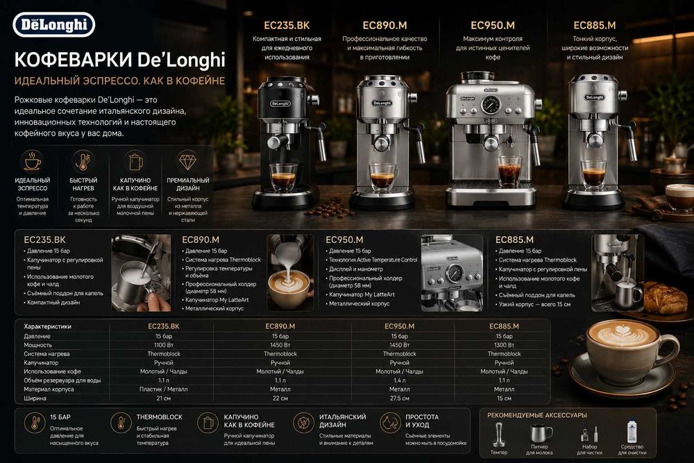 Кофеварка DeLonghi EC230.BK Stilosa ОПТОМ и в розницу 2025 NEW