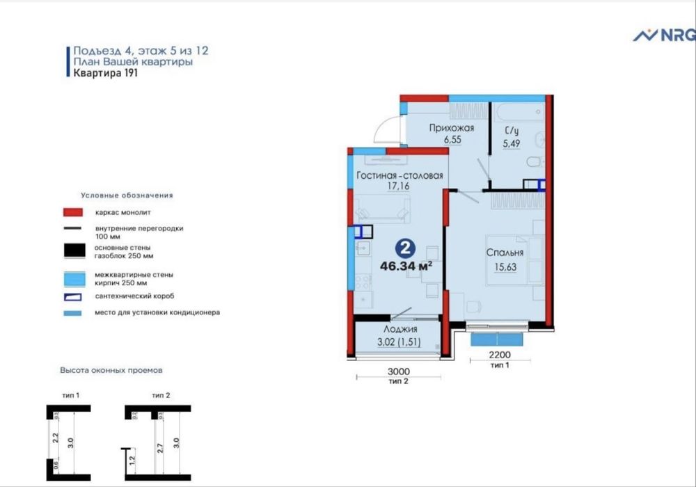 Продается СВОЯ (без маклер) евродвушка на NRG Jomiy 47 кв - 5 этаж