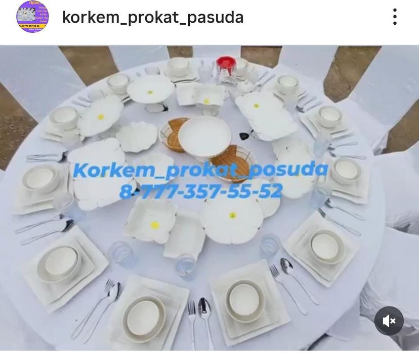 Аренда стол стулья посуда