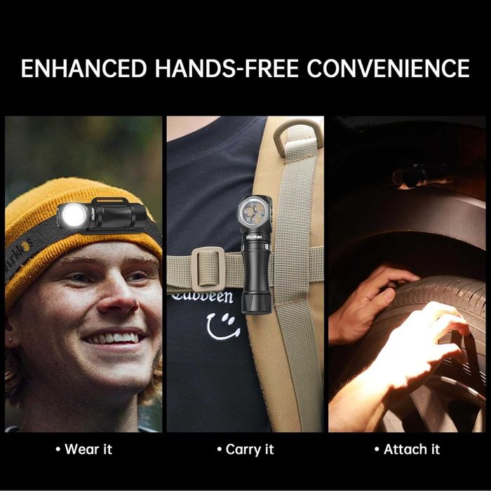 Г-образен Фенер / Челник Wurkkos HD10 1200 Лумена - RGB, Магнит, USB-C