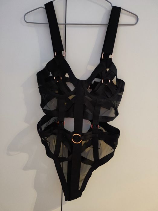 Body lingerie negru, tip harness- nou, cu etichetă