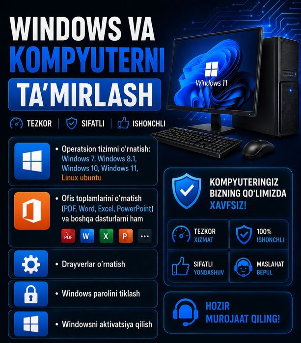 Windows o'rnatish, o'yin va dasturlar