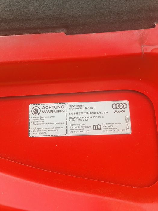 Capotă motor Audi A5 Cabrio 8F Facelift Originală OEM Roșie