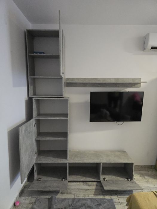 Mobila living gri beton