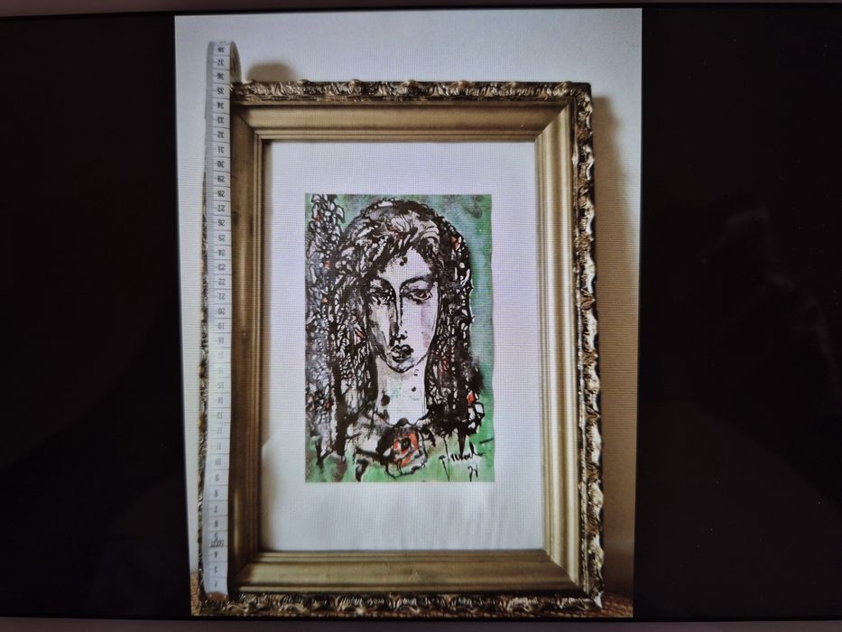Tablou vechi portret femeie