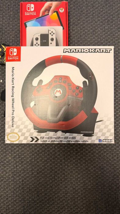 Nintendo switch oled - volan mario kart - 11 jocuri - manete separat pokemon gold