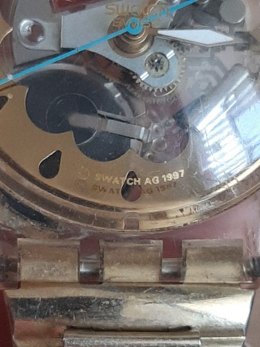 Ceas Swatch Jelly Fish (Vintage 1997) - Skeleton Gold, Curea Metalică