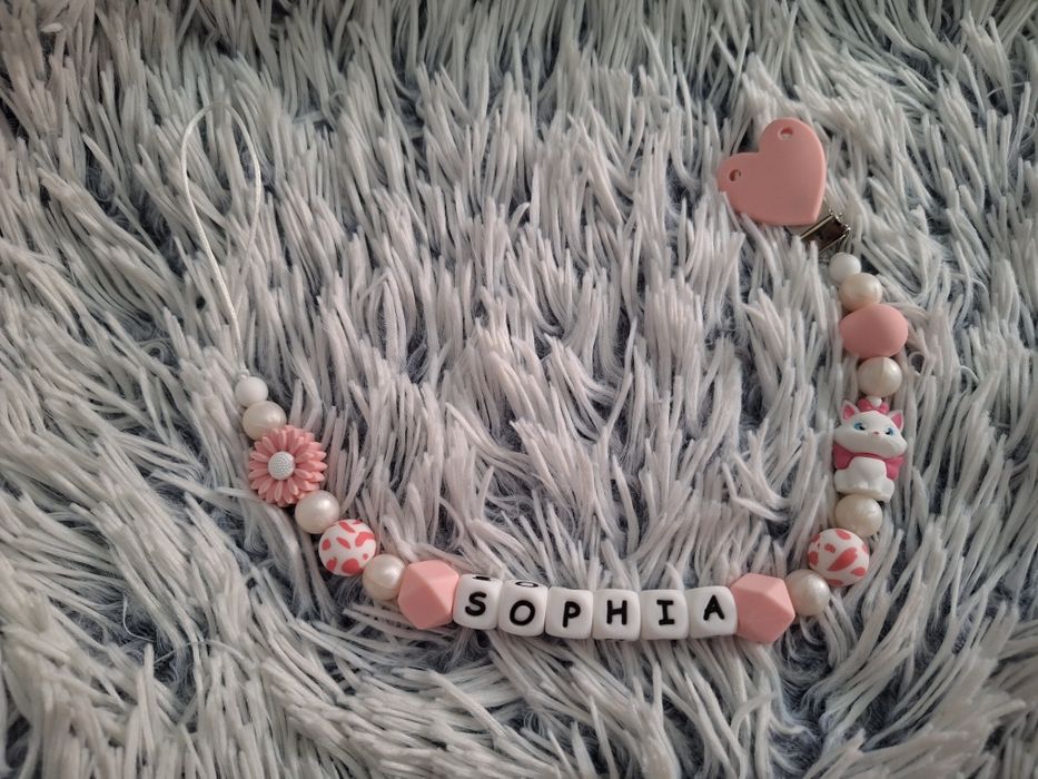 Lănțișoare suzetă personalizate din mărgele silicon