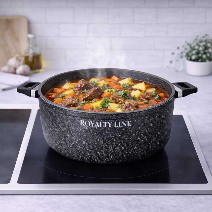 Oala din aluminiu turnat cu capac 28 cm Royalty Line