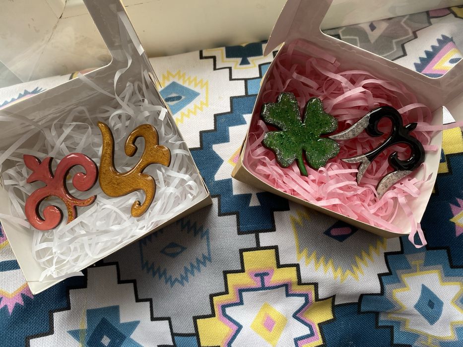 Этно брошь ручная работа