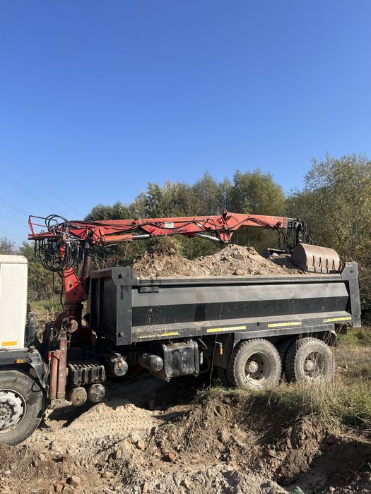 Transport pamant , nisip lemne ,moloz incarcare cu macara24t sau camioneta 3,5t