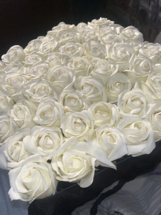 мыльные розы(белые) 49 шт