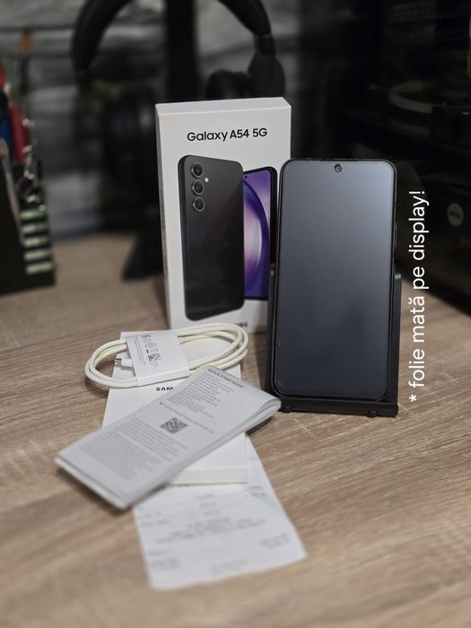 Samsung Galaxy A54 5G, 256GB, 8GB RAM, Negru, Full box, Impecabil!