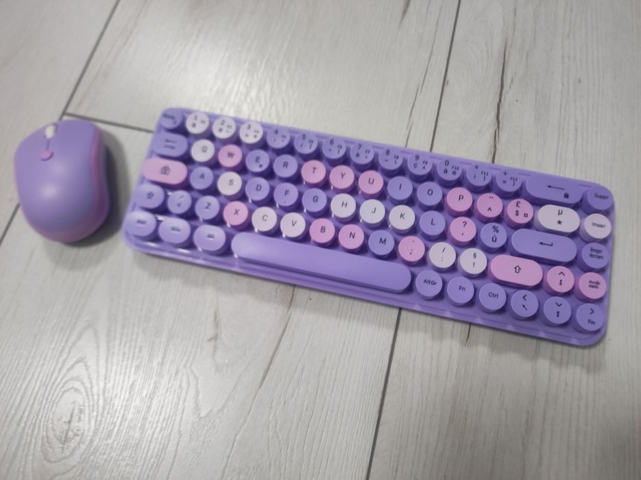 Клавиатура с мишка - лилава