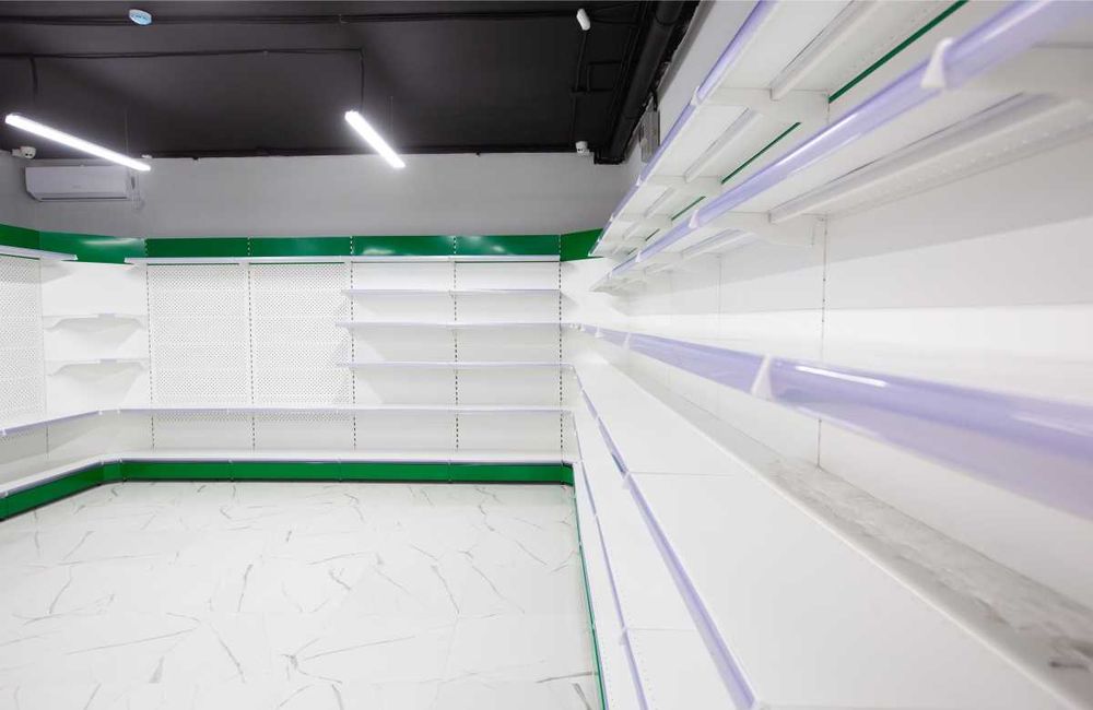 Торговые стеллажи из металла, стеллаж продовольственный магазин