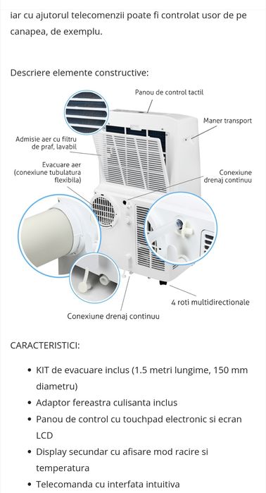 Aer conditionat mobil, Turbionaire Revigo 16, 16000 BTU