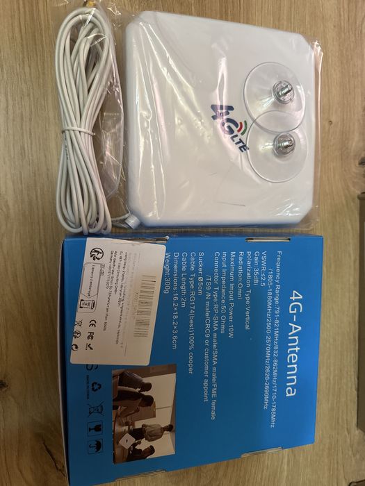 Antenă 35dBi 4G LTE SMA mascul omnidirecțională duală Mimo și amplificator pentru router cu cablu de 2 m pentru router GSM3G4G5G LTE