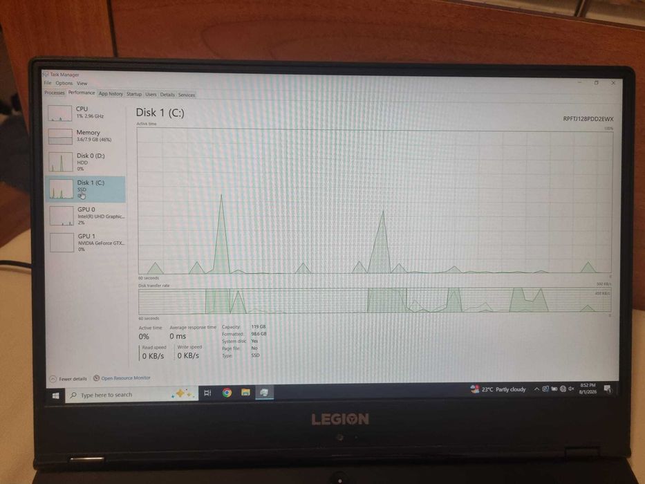 Lenovo Legion Y530-15ICH – i5-8300H / GTX 1060 6GB / 8GB RAM / SSD + HDD 1TB
