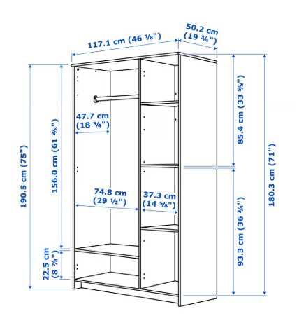 Dulap IKEA BRIMNES cu 3 uși, alb, 117x190 cm