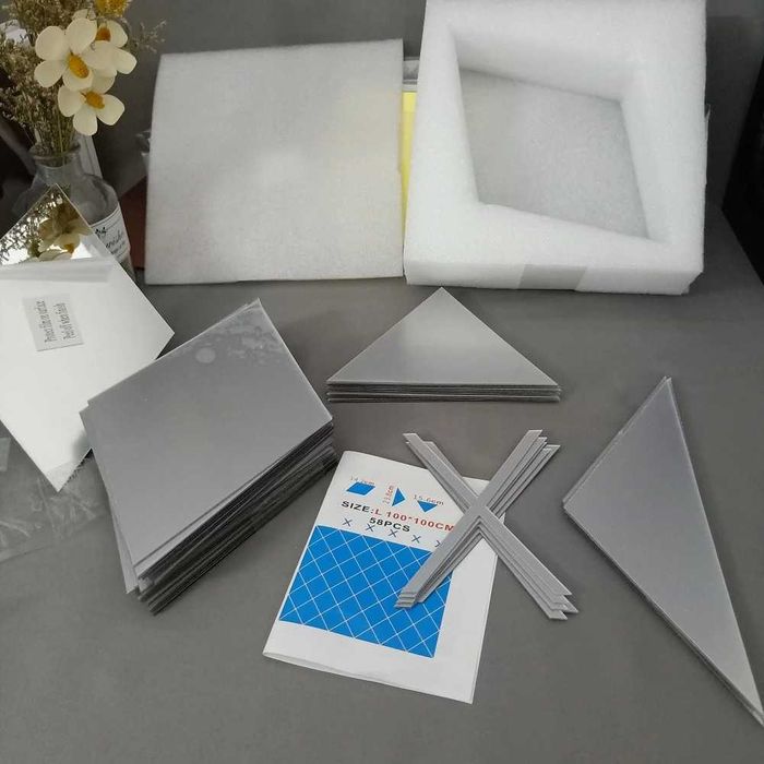 Set 32 Oglinzi Acrilice Diamant Romb Sticker Auto-adeziv 50 x 100 cm