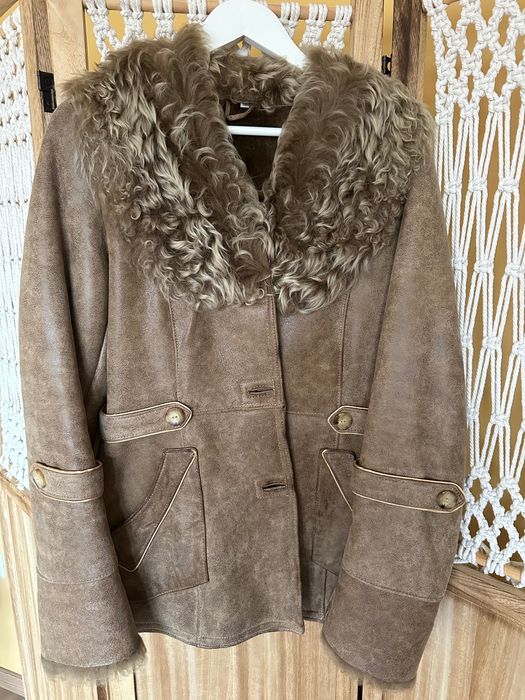 Haina dama din piele si blana oaie