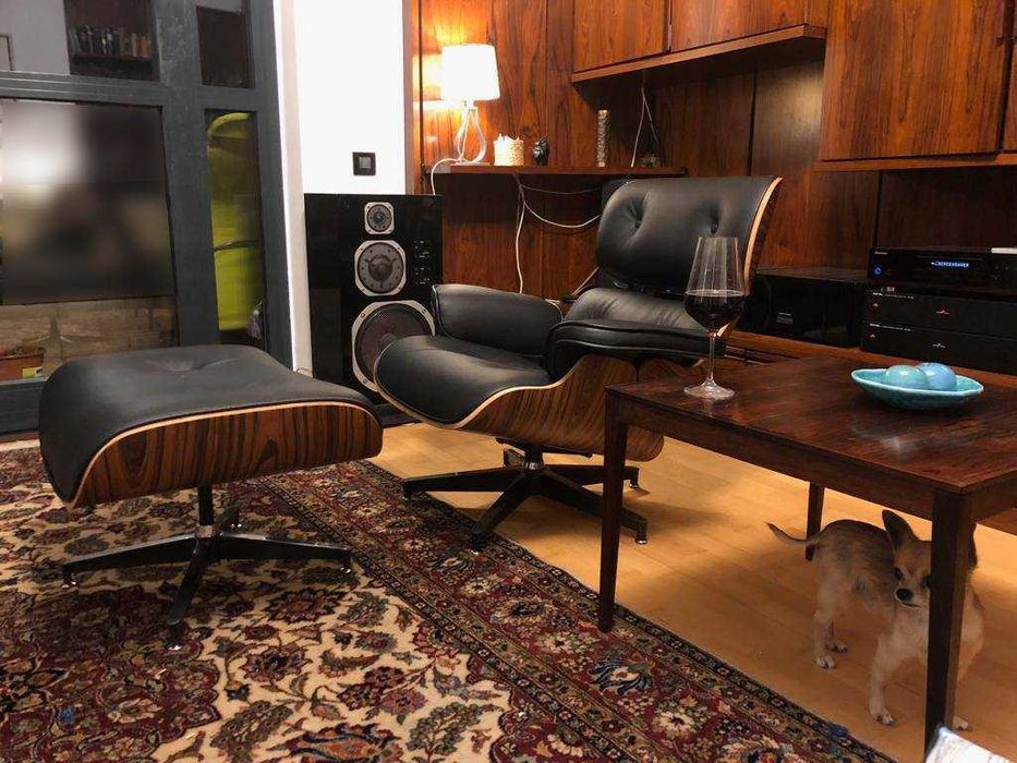 Fotoliu și taburet replica Eames Lounge Chair, studio, cabinet, birou