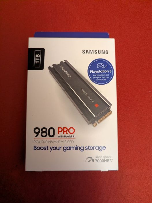 НОВ 1TB Samsung 980 PRO with Heatsink (с вграден радиатор) NVMe SSD Gen4 диск със скорости 7000 / 5000 MB/s