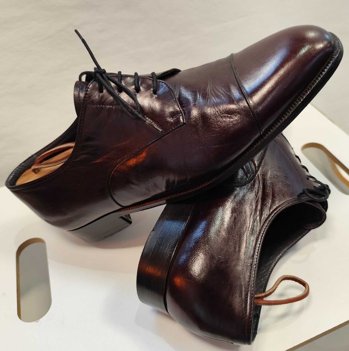 Pantofi derby 44 44.5 lucrati manual FABI de lux piele naturala moale