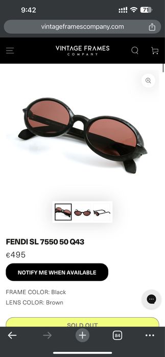 Fendi SL 1990s ретро очила от 90те години