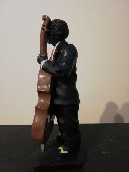Statueta ceramica Contrabasist de jazz - stare Perfecta