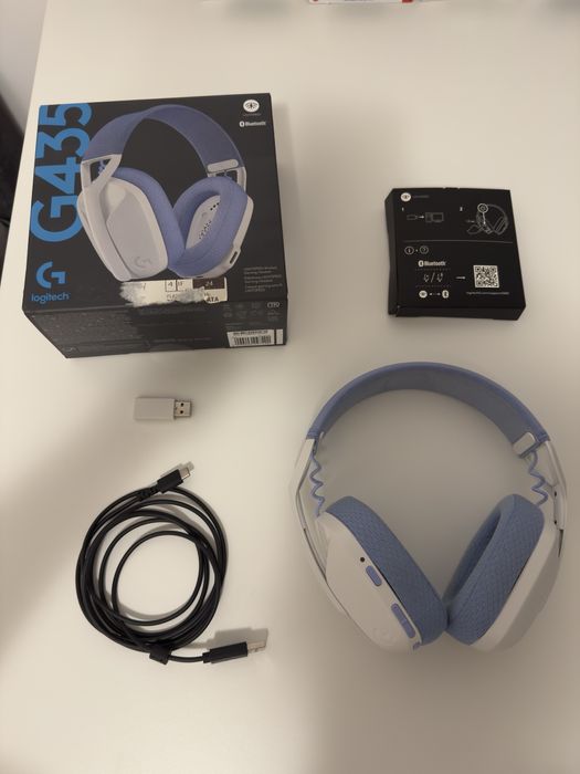 Casti Gaming Logitech G435 Albe Fullbox