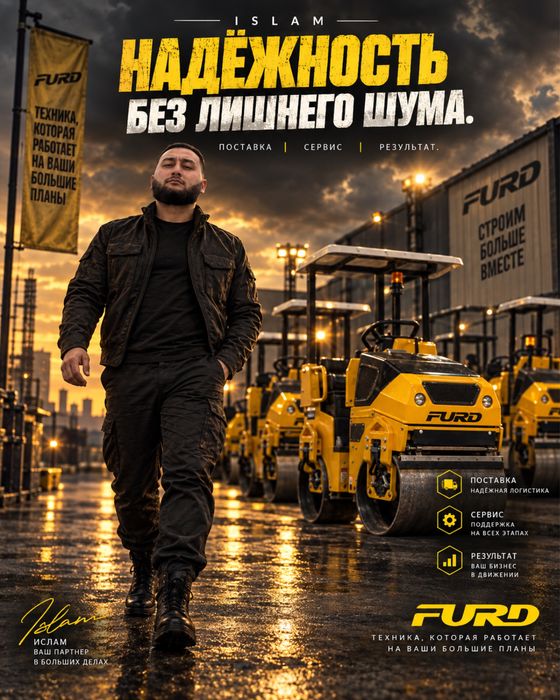 Вибрационный каток FURD FYL-880 1ООО кг — дизель