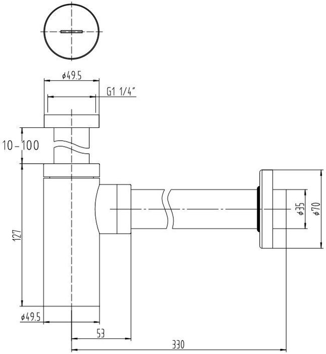 Сифон для подвесной раковины