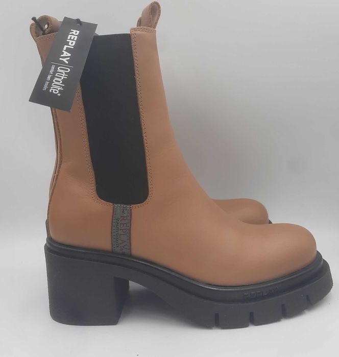 Superbe botine/ghete chelsea dam REPLAY originale noi piele naturala fina foarte comode 39/40