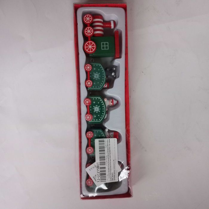 Дървено коледно влакче и фенер