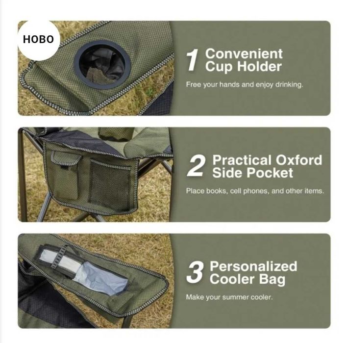 Стол Рибарски Къмпинг Плаж сгъваем с калъф много здрав Луксозен