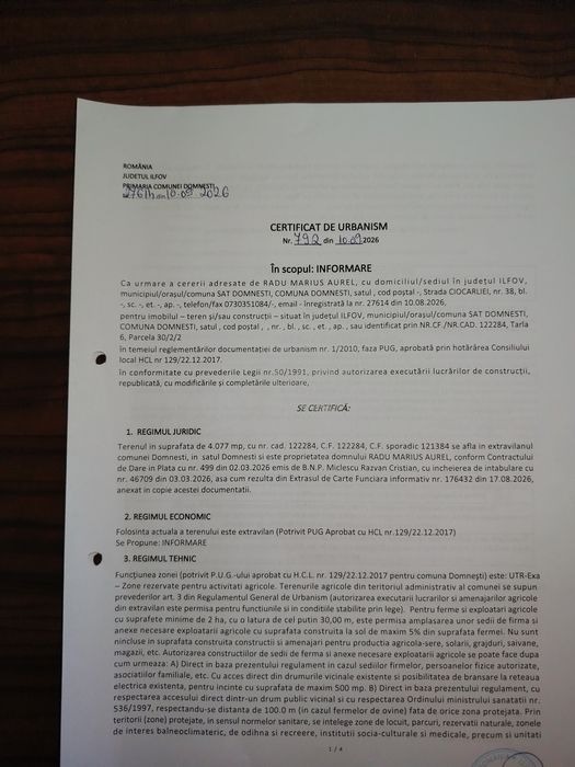Teren  de vanzare!!
