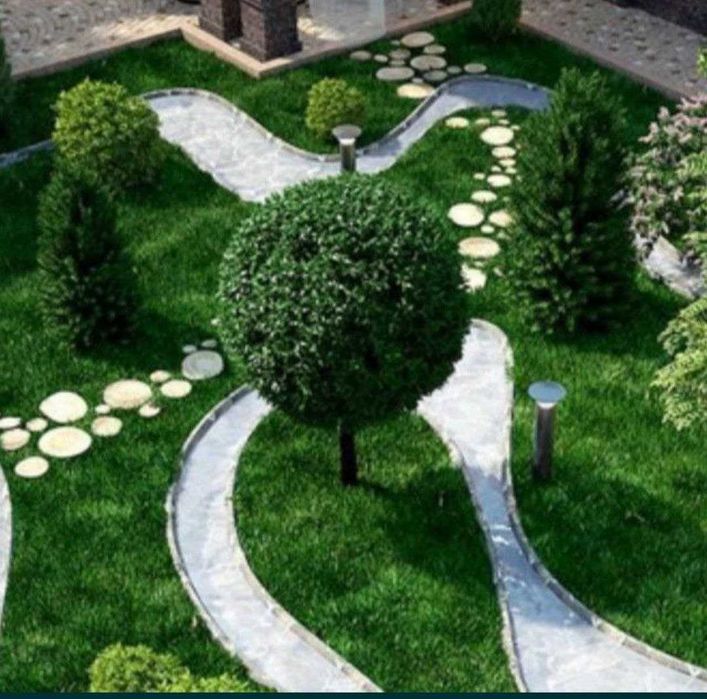 Ландшафтный дизайн, Рулонный газон, продажа и установка