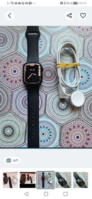 smartwatch Apple seria 7 cu o baterie impecabilă de 99%.