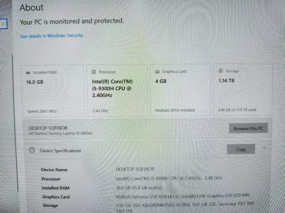 Laptop gaming HP PAVILION 15