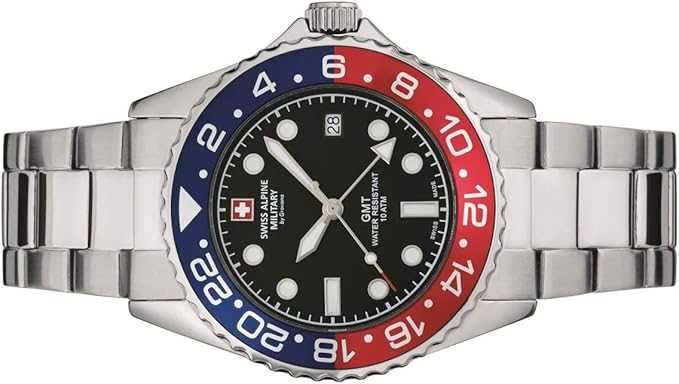Часы мужские Swiss Alpine Military GMT 7052 Watch Analogue Quartz! NEW