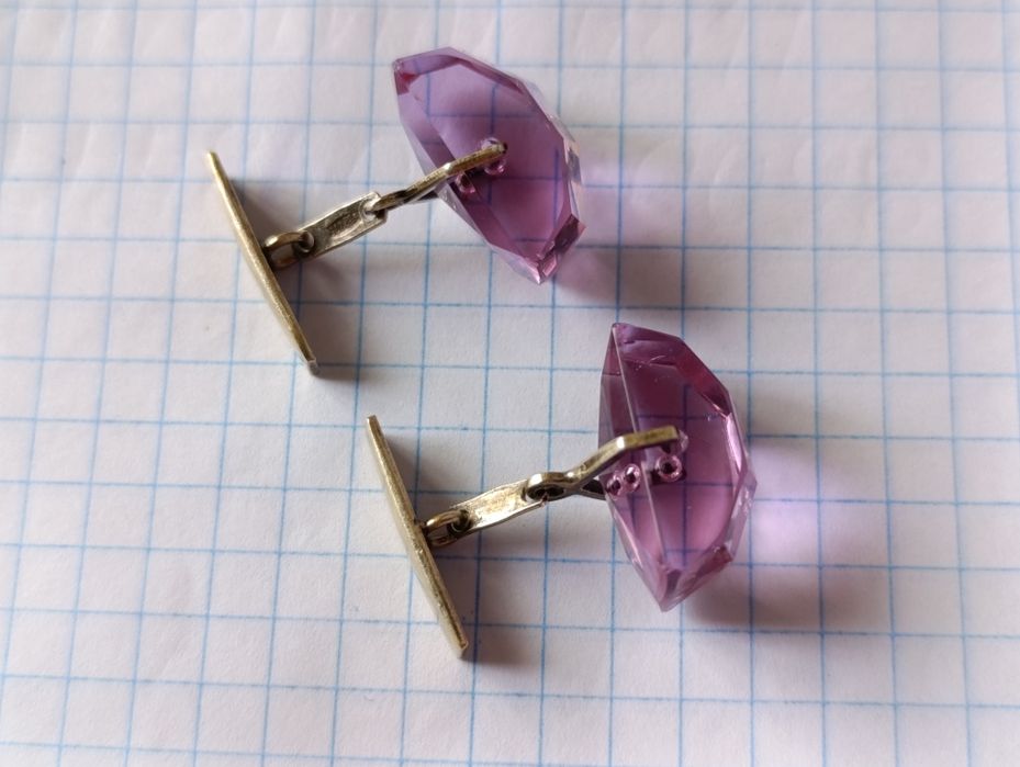 Запонки СССР серебро 875 проба позолота