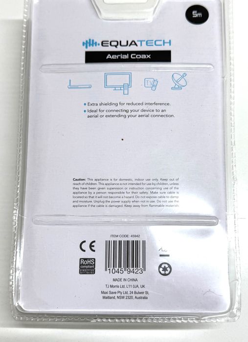 Коаксиален Антенен Удължаваш Equatech Aerial Кабел 5м