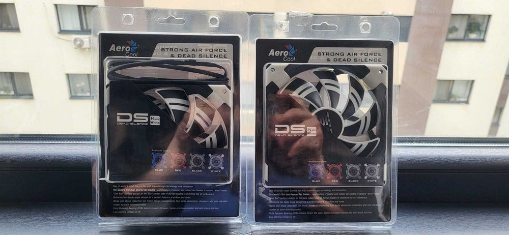 Set 2 ventilatoare PC Aerocool DS (Dead Silence) 140mm White - Cu ambalaj original