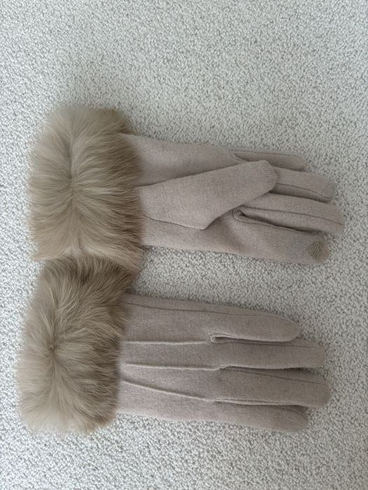 Дамски ръкавици с естествен косъм