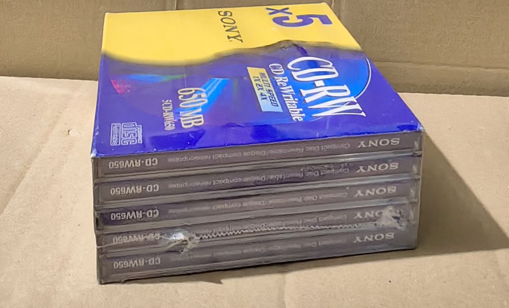 CDRW rewritable 5 discuri reinscriptibile Sony CDRW650 set nou sigilat