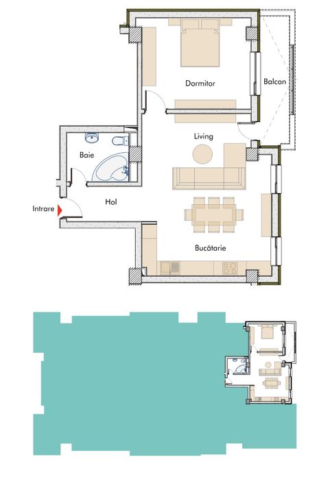 Apartament, 2 camere , et.1 ,Complex Smarald Bucovina