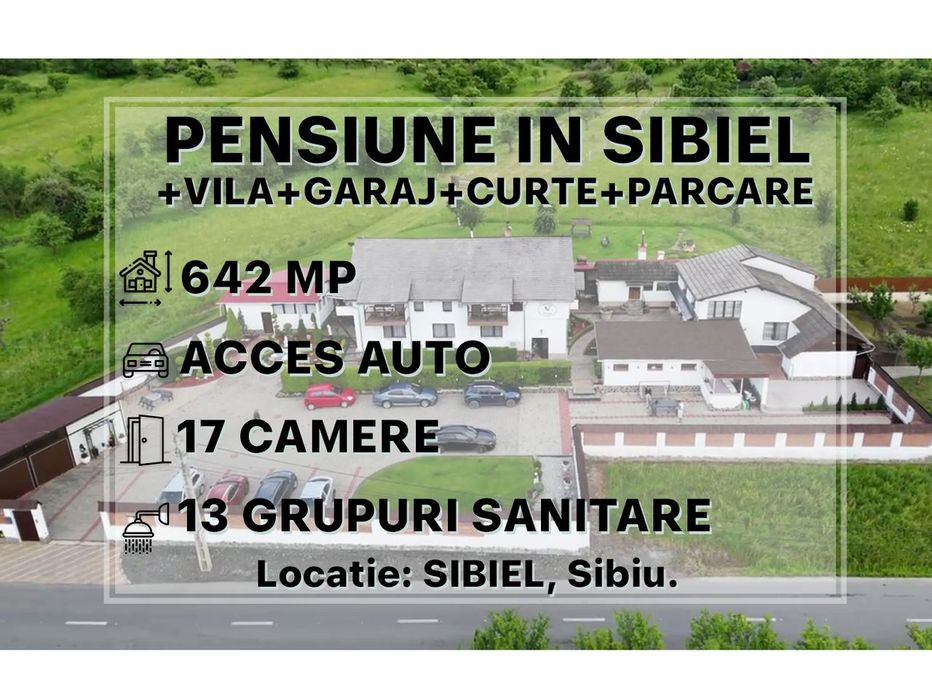 Pensiune+VILA, NOU: Casa Elena Sibiel, Terasa, Garaj, Renovata|VIDEO