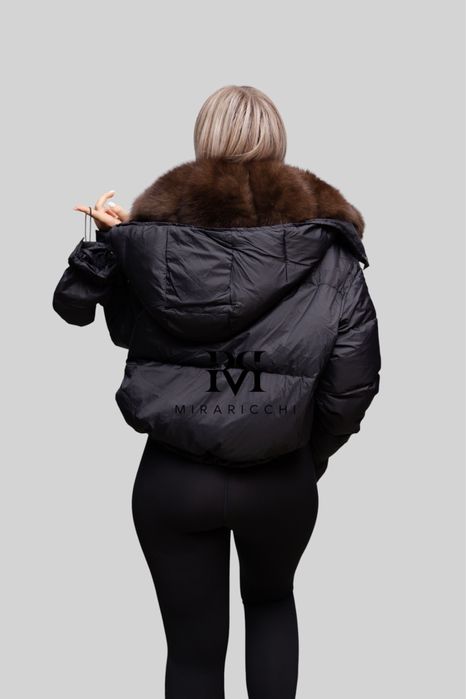 Geaca scurta cu Blana Naturala si manusi