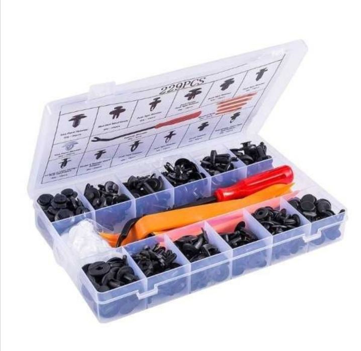 Комплект щипки +инструменти за кори/тапицерия за автомобил 229 части